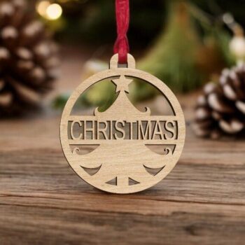 Intra απο ξύλο plywood 3mm-4mm πάχος – Εξατομικευμένο μπιχλιμπίδι Χριστουγεννιάτικου Δέντρου 25x25 cm INTRAVECTRY-MY559387 - Image 1