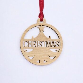 Intra απο ξύλο plywood 3mm-4mm πάχος – Εξατομικευμένο μπιχλιμπίδι Χριστουγεννιάτικου Δέντρου 25x25 cm INTRAVECTRY-MY559387 - Image 2