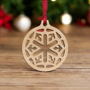 Intra απο ξύλο plywood 3mm-4mm πάχος – Παιχνίδι με χριστουγεννιάτικο δέντρο με νιφάδες χιονιού 10x10 cm INTRAVECTRY-MY548242