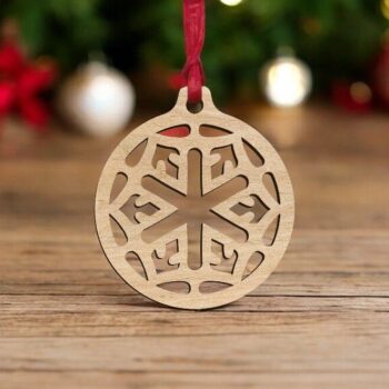 Intra απο ξύλο plywood 3mm-4mm πάχος – Παιχνίδι με χριστουγεννιάτικο δέντρο με νιφάδες χιονιού 25x25 cm INTRAVECTRY-MY553337 - Image 1