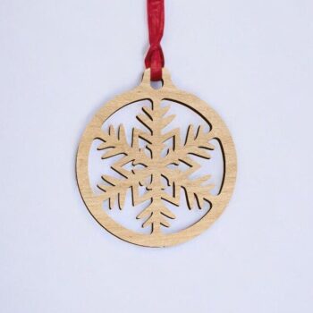 Intra απο ξύλο plywood 3mm-4mm πάχος – Χριστουγεννιάτικο στολίδι με νιφάδα χιονιού 15x15 cm INTRAVECTRY-MY552760 - Image 2