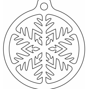 Intra απο ξύλο plywood 3mm-4mm πάχος – Χριστουγεννιάτικο στολίδι με νιφάδα χιονιού 15x15 cm INTRAVECTRY-MY552760 - Image 4