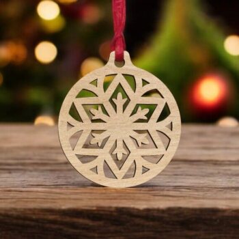 Intra απο ξύλο plywood 3mm-4mm πάχος – Μπάλα νιφάδας χιονιού 25x30 cm INTRAVECTRY-MY548248 - Image 1