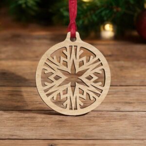 Intra απο ξύλο plywood 3mm-4mm πάχος – Μπιχλιμπίδι με νιφάδες χιονιού από κόντρα πλακέ 35x40 cm INTRAVECTRY-MY550843