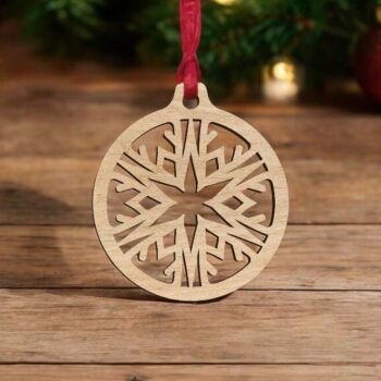 Intra απο ξύλο plywood 3mm-4mm πάχος – Μπιχλιμπίδι με νιφάδες χιονιού από κόντρα πλακέ 35x40 cm INTRAVECTRY-MY552765 - Image 1