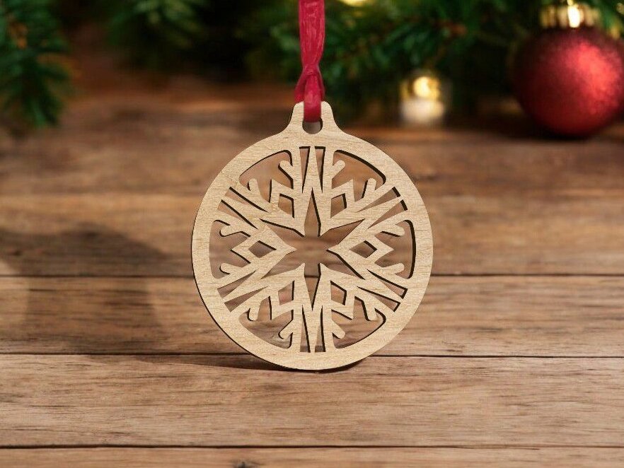 Intra απο ξύλο plywood 3mm-4mm πάχος – Μπιχλιμπίδι με νιφάδες χιονιού από κόντρα πλακέ 35x40 cm INTRAVECTRY-MY546754