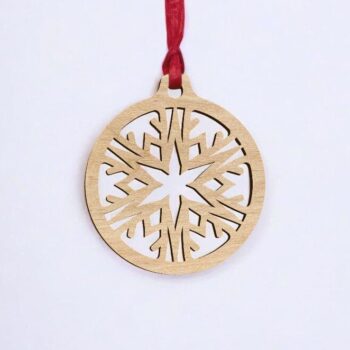 Intra απο ξύλο plywood 3mm-4mm πάχος – Μπιχλιμπίδι με νιφάδες χιονιού από κόντρα πλακέ 35x40 cm INTRAVECTRY-MY552765 - Image 2