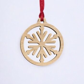 Intra απο ξύλο plywood 3mm-4mm πάχος – Snowflake Star Bauble 30x30 cm INTRAVECTRY-MY550845 - Image 2