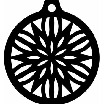 Intra απο ξύλο plywood 3mm-4mm πάχος – Χριστουγεννιάτικο μπιχλιμπίδι με λουλουδάτο μοτίβο 15x15 cm INTRAVECTRY-MY550046 - Image 3