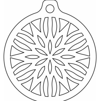 Intra απο ξύλο plywood 3mm-4mm πάχος – Χριστουγεννιάτικο μπιχλιμπίδι με λουλουδάτο μοτίβο 15x15 cm INTRAVECTRY-MY550046 - Image 4