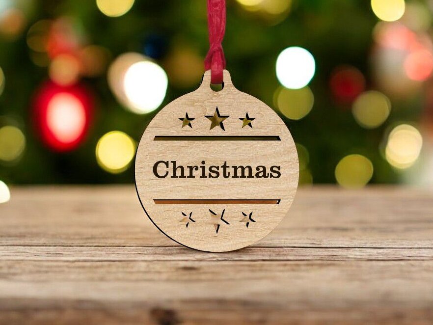 Intra απο ξύλο plywood 3mm-4mm πάχος – Εξατομικευμένο Χριστουγεννιάτικο Στολίδι με αστέρια 40x40 cm INTRAVECTRY-MY548254