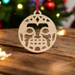 Intra απο ξύλο plywood 3mm-4mm πάχος – Χριστουγεννιάτικο στολίδι Tribal Face 15x15 cm INTRAVECTRY-MY545471