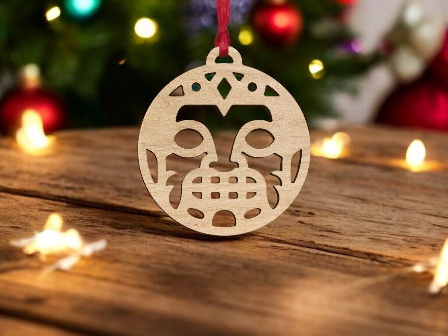 Intra απο ξύλο plywood 3mm-4mm πάχος – Χριστουγεννιάτικο στολίδι Tribal Face 15x15 cm INTRAVECTRY-MY545471