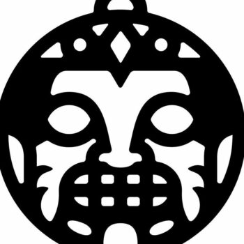 Intra απο ξύλο plywood 3mm-4mm πάχος – Χριστουγεννιάτικο στολίδι Tribal Face 15x20 cm INTRAVECTRY-MY549063 - Image 3