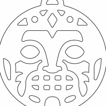 Intra απο ξύλο plywood 3mm-4mm πάχος – Χριστουγεννιάτικο στολίδι Tribal Face 15x20 cm INTRAVECTRY-MY549063 - Image 4