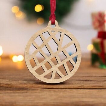 Intra απο ξύλο plywood 3mm-4mm πάχος – Μοτίβο γραμμής χριστουγεννιάτικων στολιδιών 30x30 cm INTRAVECTRY-MY549066 - Image 1