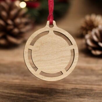 Intra απο ξύλο plywood 3mm-4mm πάχος – Κενό χριστουγεννιάτικο στολίδι κύκλου 15x15 cm INTRAVECTRY-MY550055 - Image 1
