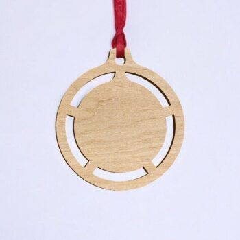 Intra απο ξύλο plywood 3mm-4mm πάχος – Κενό χριστουγεννιάτικο στολίδι κύκλου 15x15 cm INTRAVECTRY-MY550055 - Image 2