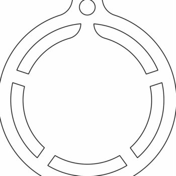 Intra απο ξύλο plywood 3mm-4mm πάχος – Κενό χριστουγεννιάτικο στολίδι κύκλου 15x15 cm INTRAVECTRY-MY550055 - Image 4