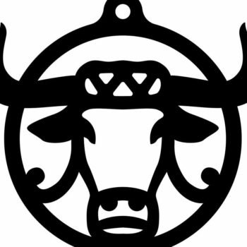 Intra απο ξύλο plywood 3mm-4mm πάχος – Χριστουγεννιάτικο μπιχλιμπίδι Bull Head 35x40 cm INTRAVECTRY-MY545477 - Image 3