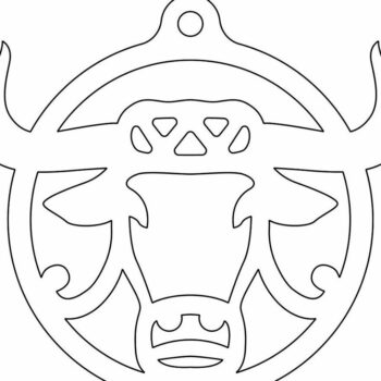 Intra απο ξύλο plywood 3mm-4mm πάχος – Χριστουγεννιάτικο μπιχλιμπίδι Bull Head 35x40 cm INTRAVECTRY-MY545477 - Image 4