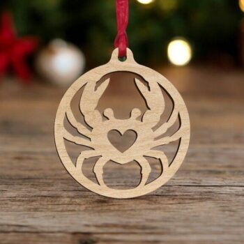 Intra απο ξύλο plywood 3mm-4mm πάχος – Γιορτινό καβούρι 25x25 cm INTRAVECTRY-MY545478 - Image 1