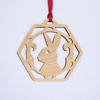 Intra απο ξύλο plywood 3mm-4mm πάχος – Κουνέλι στολίδι 25x30 cm INTRAVECTRY-MY545479 - Image 2