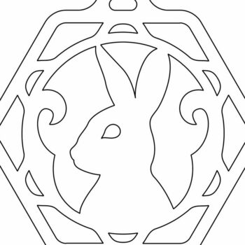 Intra απο ξύλο plywood 3mm-4mm πάχος – Κουνέλι στολίδι 25x30 cm INTRAVECTRY-MY545479 - Image 4