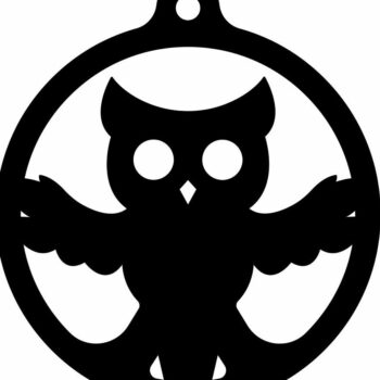 Intra απο ξύλο plywood 3mm-4mm πάχος – Μπιχλιμπίδι Χριστουγεννιάτικου Δέντρου Κουκουβάγιας 25x30 cm INTRAVECTRY-MY545480 - Image 3