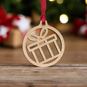 Intra απο ξύλο plywood 3mm-4mm πάχος – Χριστουγεννιάτικο στολίδι κουτί δώρου 40x40 cm INTRAVECTRY-MY545481 - Image 1