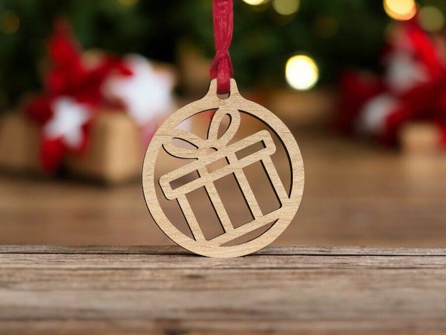 Intra απο ξύλο plywood 3mm-4mm πάχος – Χριστουγεννιάτικο στολίδι κουτί δώρου 40x40 cm INTRAVECTRY-MY545481