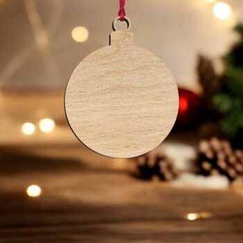 Intra απο ξύλο plywood 3mm-4mm πάχος – Κενό χριστουγεννιάτικο μπιχλιμπίδι κύκλου 10x10 cm INTRAVECTRY-MY549073 - Image 1