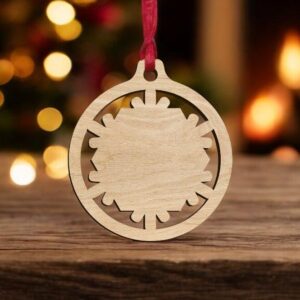 Intra απο ξύλο plywood 3mm-4mm πάχος – Χριστουγεννιάτικη μπάλα νιφάδας χιονιού κενή 10x10 cm INTRAVECTRY-MY549075