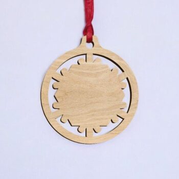 Intra απο ξύλο plywood 3mm-4mm πάχος – Χριστουγεννιάτικη μπάλα νιφάδας χιονιού κενή 25x30 cm INTRAVECTRY-MY545485 - Image 2