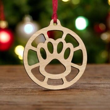 Intra απο ξύλο plywood 3mm-4mm πάχος – Μπιχλιμπίδι με στάμπα με πόδι κατοικίδιων ζώων 45x50 cm INTRAVECTRY-MY551712 - Image 1