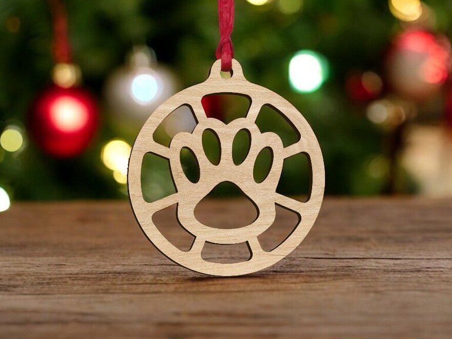 Intra απο ξύλο plywood 3mm-4mm πάχος – Μπιχλιμπίδι με στάμπα με πόδι κατοικίδιων ζώων 45x50 cm INTRAVECTRY-MY551712