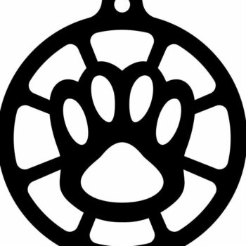 Intra απο ξύλο plywood 3mm-4mm πάχος – Μπιχλιμπίδι με στάμπα με πόδι κατοικίδιων ζώων 45x50 cm INTRAVECTRY-MY551712 - Image 3