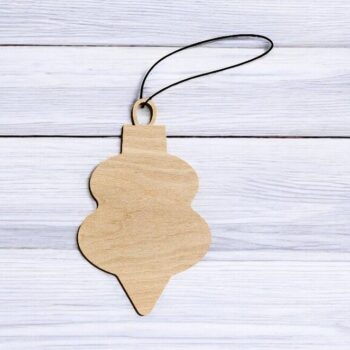 Intra απο ξύλο plywood 3mm-4mm πάχος – Χριστουγεννιάτικο στολίδι με λάμπα Ξύλινη χειροτεχνία 15x15 cm INTRAVECTRY-MY550060 - Image 1