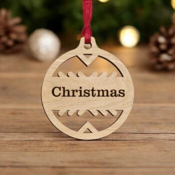 Intra απο ξύλο plywood 3mm-4mm πάχος – Προσωποποιημένο όνομα Χριστουγεννιάτικη Μπάλα 45x50 cm INTRAVECTRY-MY549080 - Image 1