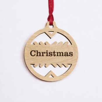 Intra απο ξύλο plywood 3mm-4mm πάχος – Προσωποποιημένο όνομα Χριστουγεννιάτικη Μπάλα 45x50 cm INTRAVECTRY-MY549080 - Image 2