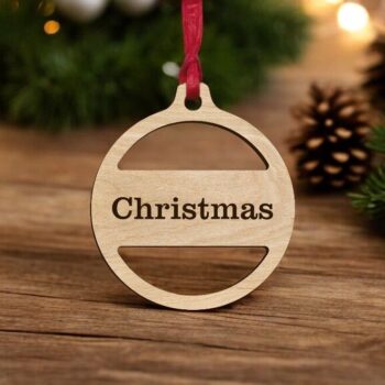 Intra απο ξύλο plywood 3mm-4mm πάχος – Απλή Προσωποποιημένη Χριστουγεννιάτικη Μπάλα 30x30 cm INTRAVECTRY-MY546765 - Image 1