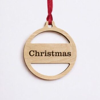 Intra απο ξύλο plywood 3mm-4mm πάχος – Απλή Προσωποποιημένη Χριστουγεννιάτικη Μπάλα 30x30 cm INTRAVECTRY-MY546765 - Image 2