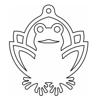 Intra απο ξύλο plywood 3mm-4mm πάχος – Χριστουγεννιάτικο στολίδι βάτραχος 15x15 cm INTRAVECTRY-MY550070 - Image 4