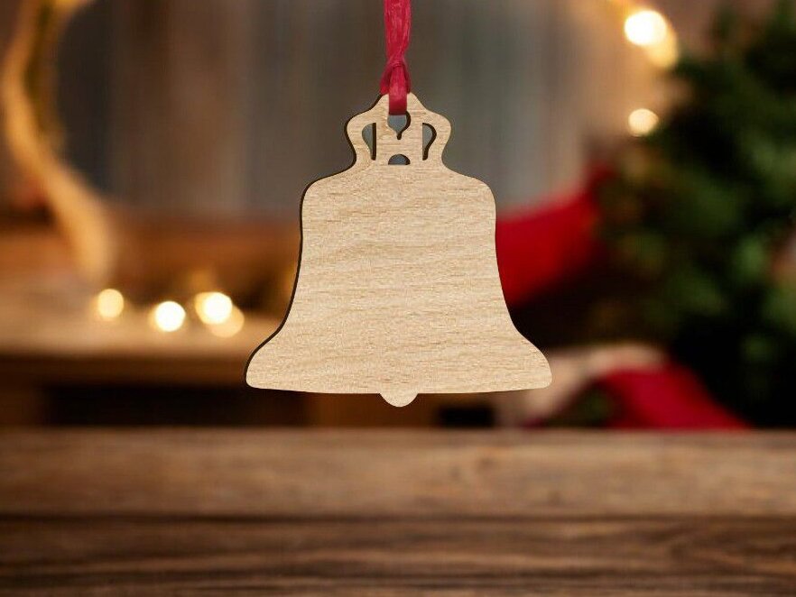 Intra απο ξύλο plywood 3mm-4mm πάχος – Χριστουγεννιάτικη διακόσμηση καμπάνας 20x25 cm INTRAVECTRY-MY559761
