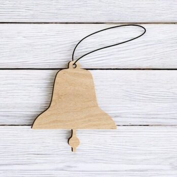 Intra απο ξύλο plywood 3mm-4mm πάχος – Στολίδι Χριστουγεννιάτικου Δέντρου σε σχήμα καμπάνας 45x50 cm INTRAVECTRY-MY550866 - Image 1