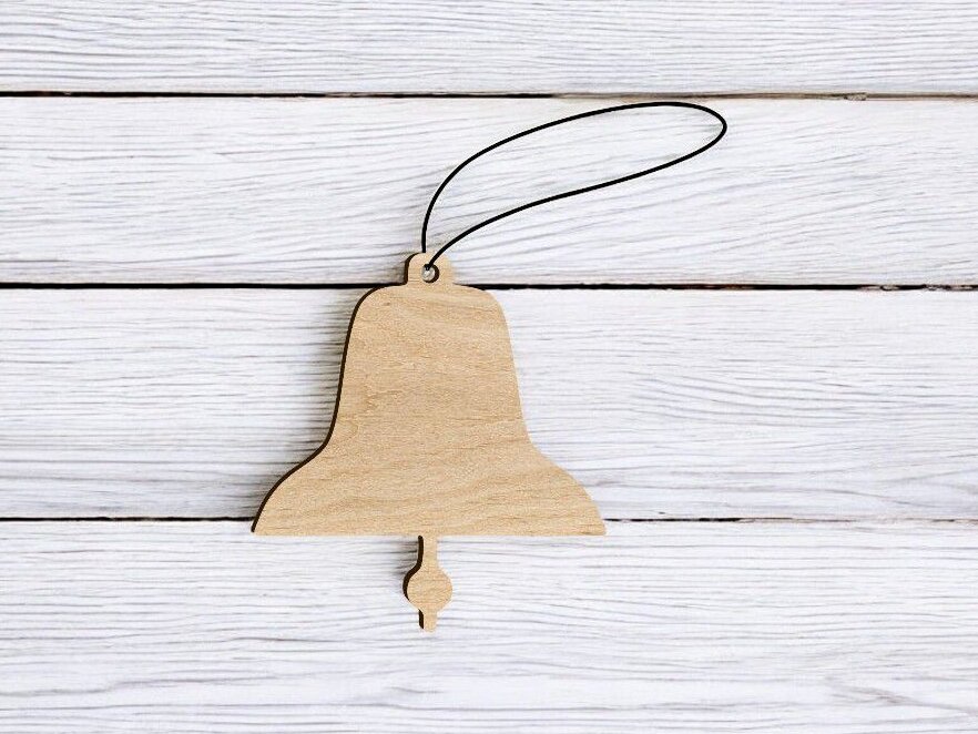 Intra απο ξύλο plywood 3mm-4mm πάχος – Στολίδι Χριστουγεννιάτικου Δέντρου σε σχήμα καμπάνας 25x30 cm INTRAVECTRY-MY549512