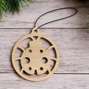 Intra απο ξύλο plywood 3mm-4mm πάχος – Χριστουγεννιάτικη μπάλα πασχαλίτσας στολίδι 10x10 cm INTRAVECTRY-MY559767 - Image 2