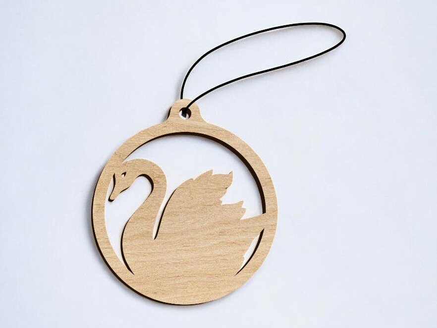 Intra απο ξύλο plywood 3mm-4mm πάχος – Χριστουγεννιάτικο στολίδι Swan Ball 20x20 cm INTRAVECTRY-MY551731