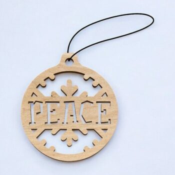 Intra απο ξύλο plywood 3mm-4mm πάχος – Ειρήνη Χριστουγεννιάτικο στολίδι 50x60 cm INTRAVECTRY-MY559770 - Image 1