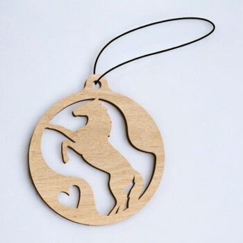 Intra απο ξύλο plywood 3mm-4mm πάχος – Ιππικό Χριστουγεννιάτικο Στολίδι 40x40 cm INTRAVECTRY-MY549516 - Image 1